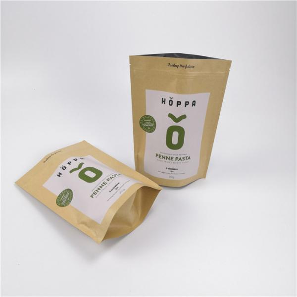 Eco Friendly Kraft Paper Bag Packaging Food Stand Up Zipperfor Bread / Candy / Fruits