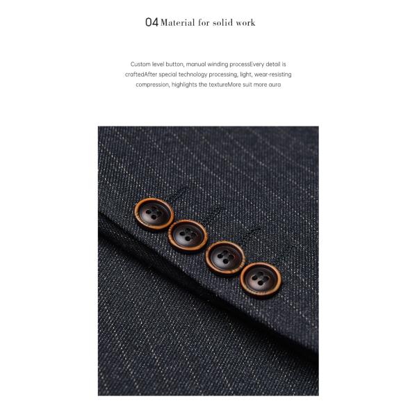 Woolen Cloth Fabric Handmade Lapel Business Suit Single Breasted Men's Suit 3 Pieces