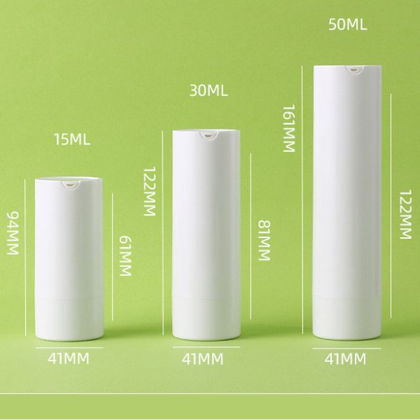 Silk Screen Printing PCR Green Airless Pump Bottle designed for secure cosmetic packaging and personal care product dispensing
