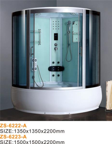Corner Sector Massage Shower Cabin , Big Size Sliding Door Steam Shower Cabin