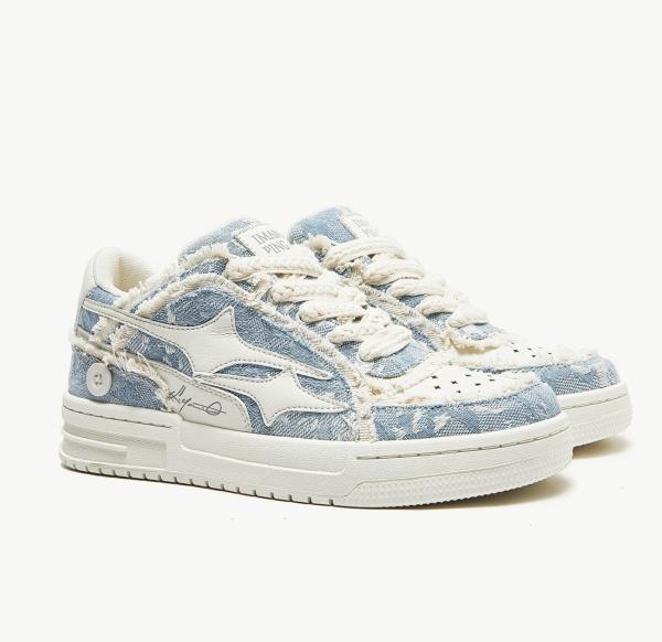 Sneaker de couro casual feminino estilo americano moda feminino calçados de lona denim