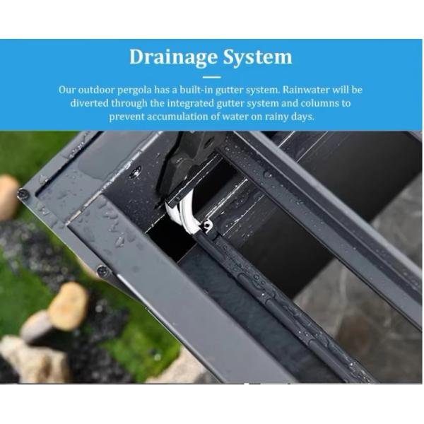 Свертываемая электрическая крыша с алюминиевыми жалюзи водонепроницаема и гасится