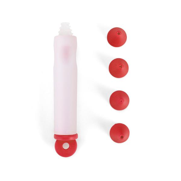 4 Pack Silicone Decorating Pen Decorating Syringe Cylinder For Chocolate Pastry Cream