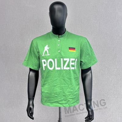 Short Sleeve 100% Cotton Polo T Shirts for Men Custom Button Stand Collar Sustainable