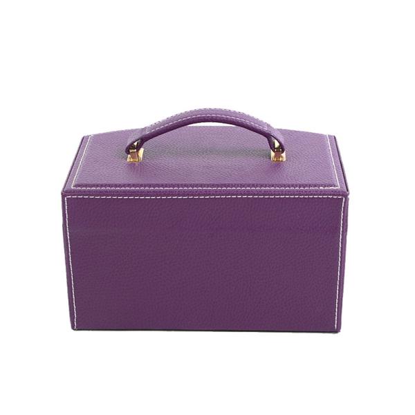 Colorful Leather Travel Jewellery Case , Portable Leather Gift Box With Drawer