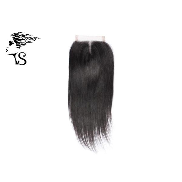 4x4 Swiss Lace Frontal Closure Middle Part Silky Straight Natural Black Hair Women's Topper Pieces