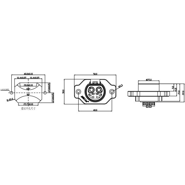 IP67 Waterproof Plug Connector DM30 2+6 Pin Male Female Cable Panel Mount Male Cable Assembly