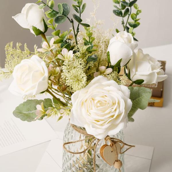 Amazon source artificial rose bouquets for living room and home decoration, artificial rose artificial flowers