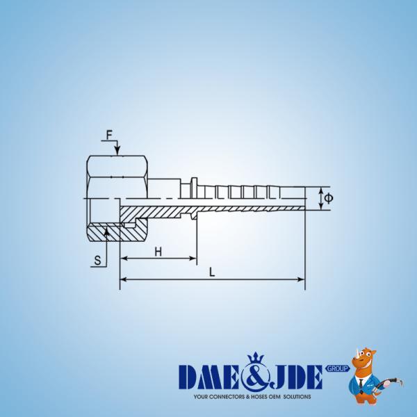 DP1ORF Hose Straight Connector ORFS Female Braided Hose And Spiral Hose