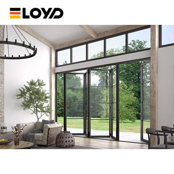 Latest Design Exterior Accordion Aluminum Double Glass Accordion Aluminium Folding Door Bifold Patio Doors