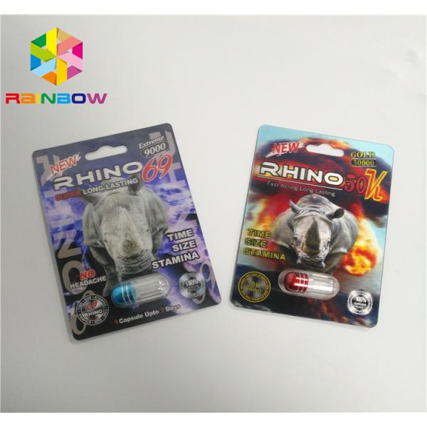 3d Rhino Blister Card Plastic Blister Packaging Display Box For Capsules Sex Pills