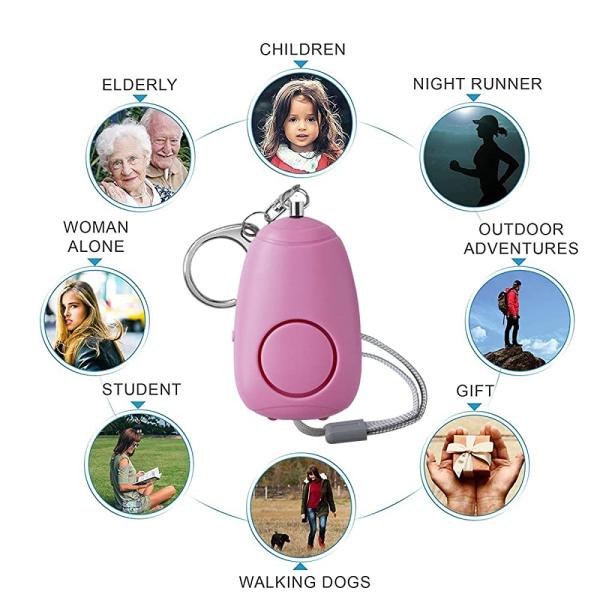 4.96 Ounces Personal Keychain Alarm CE Double LED Lights Emergency Self Defense 130dB