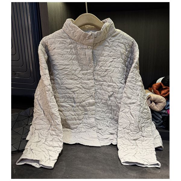 New Winter Single-Breasted Quilted Coat Versatile Slimming Warm Top Stand-Up Collar Long Designed Vintage Simple Solid Color