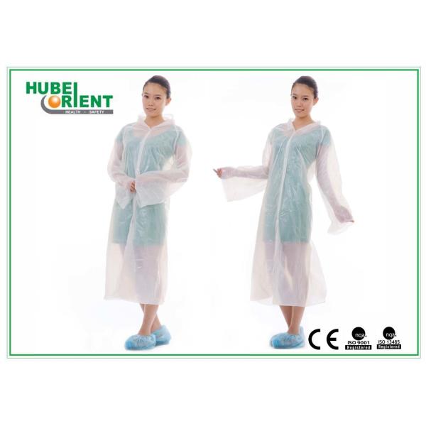 Выбитое пальто лаборатории толстого полиэтилена 0.017mm устранимое белое