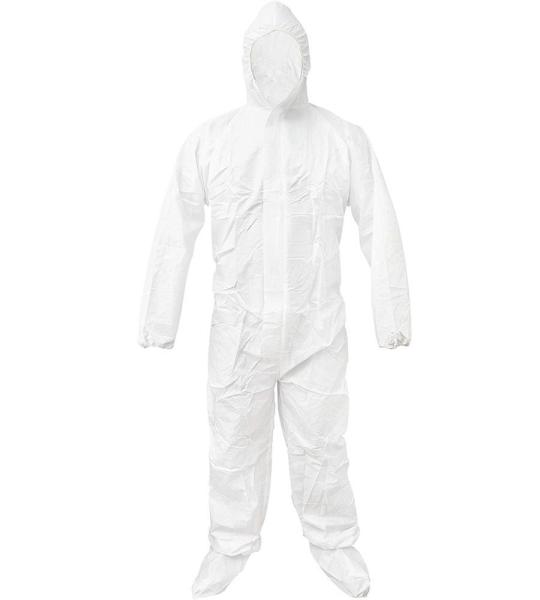 White CE Waterproof Disposable Coveralls Medical Grade Non Woven