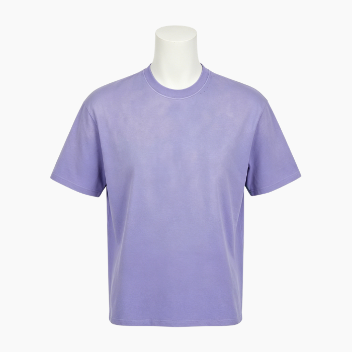 Spray Washed Colour Block Shirt Faded Mens Drop Shoulder T Shirt 250GSM