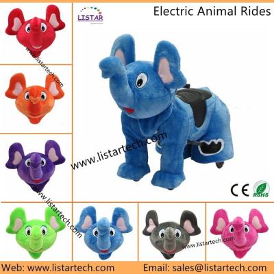 Happy Rider Toys on Wheel Shop Display Animal Plush Electrical Animal Rides -Elephant
