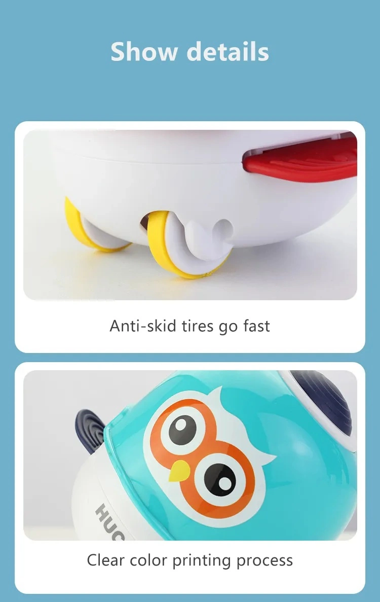 Wholesale Baby Early Education Cute Can Chew Soft Glue Mini Press Penguin Sliding Toy Children Crawling Game Toys