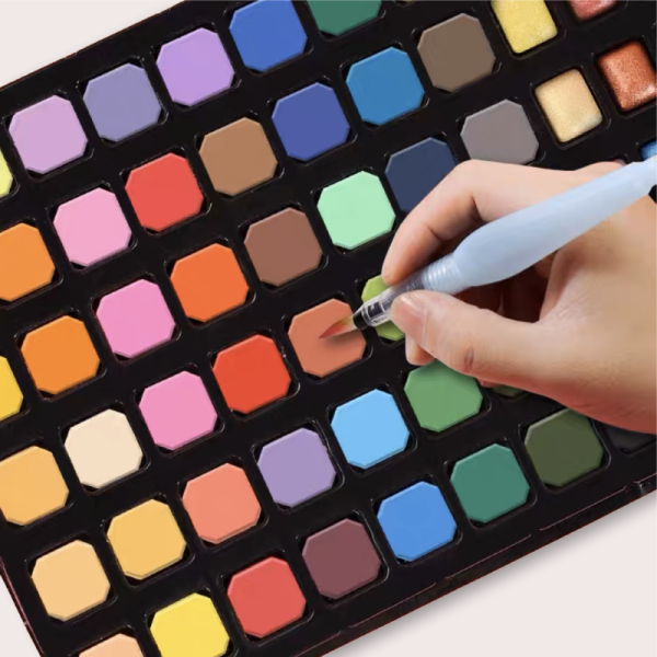 OEM wholesale 60colors artist kids drawing solid pearlescent watercolor painting set