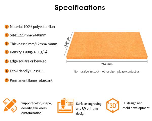 Polyester Fiber Acoustic Panels decorative acoustic panels soundproofing Office Home School Restaurant Theater Studio