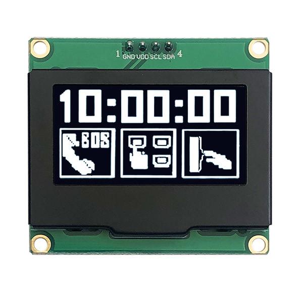1.54-インチ I2C インターフェイス SSD1309 アクティブエリア 35.06 x 17.52 mm 128x64 解像度