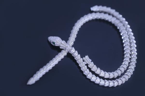 Nano Crystal Green Eye Snake 925 Sterling Silver Neckalce Personalized