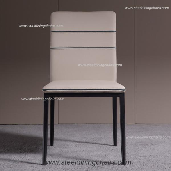 4 Stitches Faux Leather Upholstered 48cm 45cm 87cm Steel Restaurant Chair