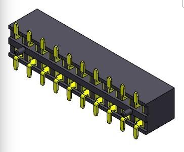 TIPO duplo fêmea de SMT da fileira do conector 2.00mm do encabeçamento - 2 *2 PIN To 2*40PIN H=4.00mm