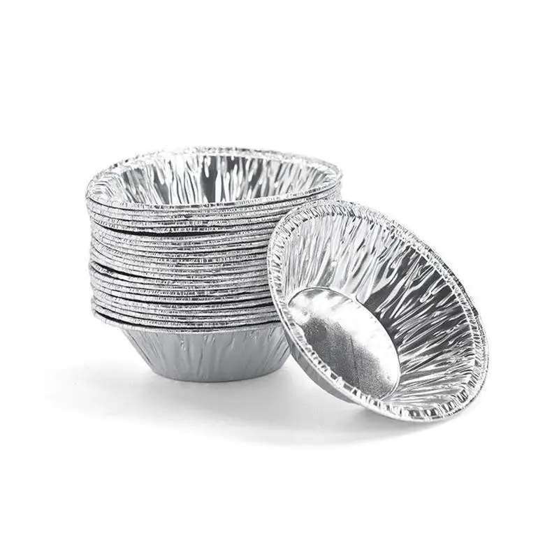 100pcs Disposable Aluminum Foil Tart Pan Mini Pot Plate Tin Pie Bake Tray Of Suitable