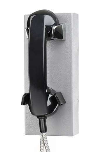 Silver / Red Analog Ring Down Phone Vandal Resistant Courtesy Hotline Telephones