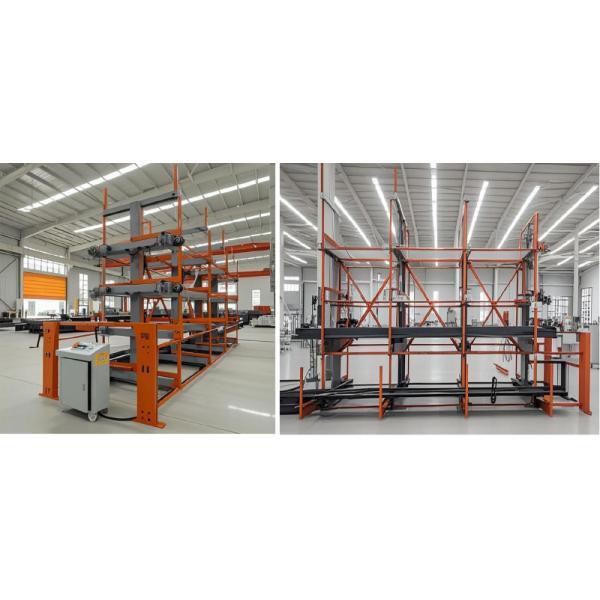 B52: Long Material Storage Roll out Cantilever Rack Bar Stock & Pipe Roll out Cantilever Rack