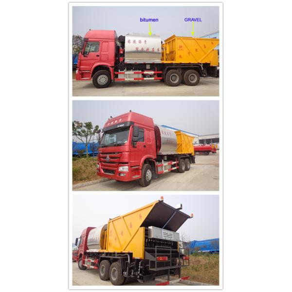 HOWO 6*4 Road Construction Bitumen Tank And Gravel Synchronous Slurry Seal Chip Sealer Truck