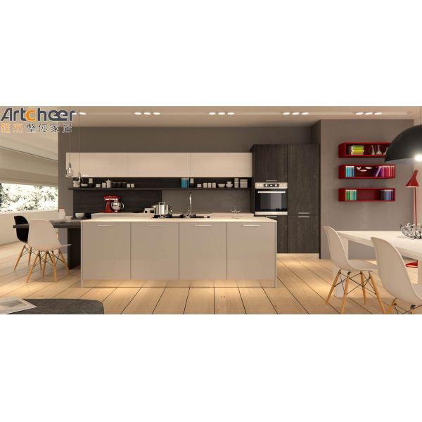 Scandinavian Design Modular Kitchen Cabinet with Customized Color and Durable L Shape Kitchen Furniture