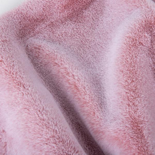 White Tip Color Printing Mink Rabbit Fur Fabric for Garments 133×100 Density and Soft