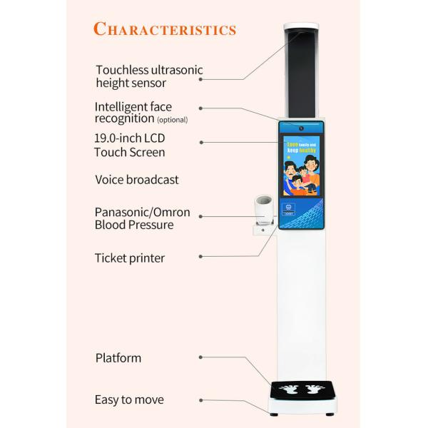 Smart digital height and weight machine Body Analysis Blood Pressure Scale For Clinic