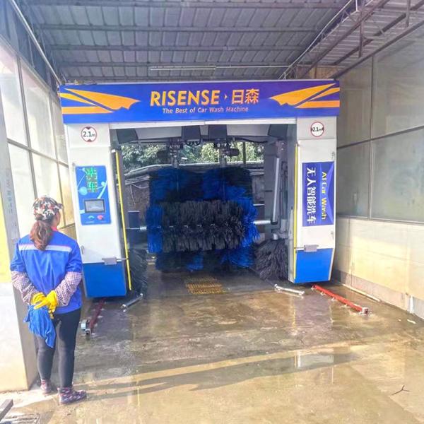 Risense Full Automatic Rollover Car Wash System Machine with 5 Brushes and air Dryer for Sale