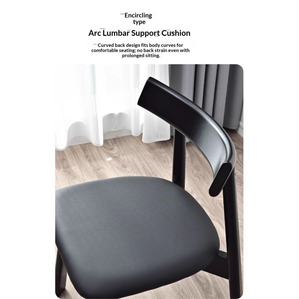 OEM Modern Backrest Upholstered Chair Restaurant Apartment Villa Bar Hotel Ergonomic Leather Chair Wooden Dining Room Chair