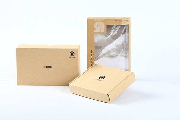 Wholesale custom small brown folded calfskin carton transparent PVC plastic boxes with window