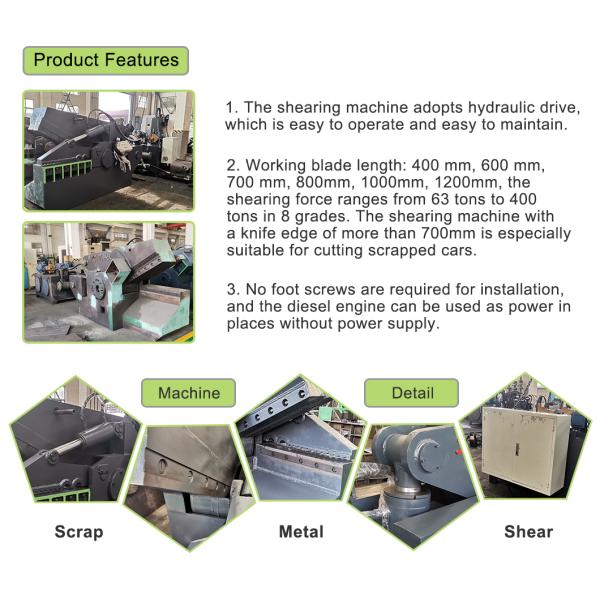 Полностью автоматический гидравлический металлолом аллигатора режет 30 Kw для стального алюминиевого утюга