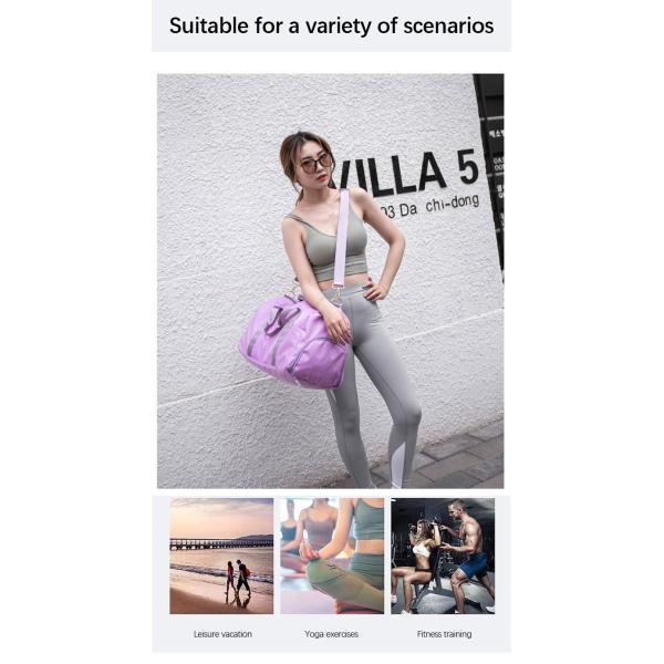 Multiple Color Nylon Travel Bag With Handle Dry And Wet Separation
