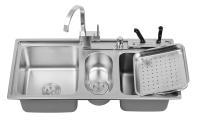 el fregadero doble de acero inoxidable rectangular bajo Undermount del cuenco de los 50cm cepilló