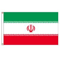 Irán hace punto las banderas de países asiáticos del poliéster 110g CMYK que imprimen los 3x5ft