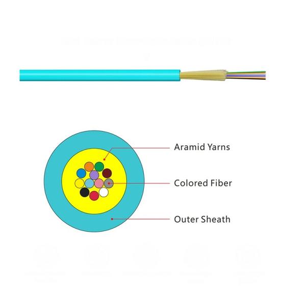 Orange Indoor Fiber Optic Cable 24 Core Premise Tight Buffered Cable