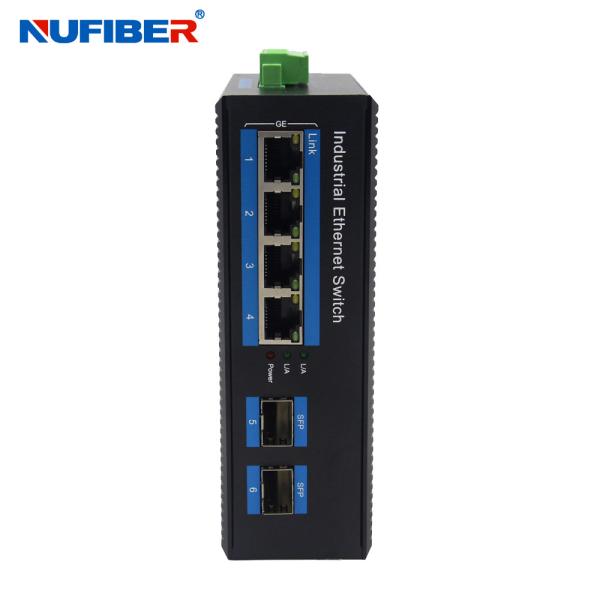 Din Rail Mount Industrial Gigabit SFP Switch 2x1000Base to 4x10/100/1000Base-T