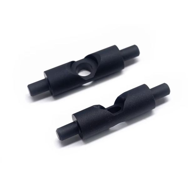 CNC Turned Carbon Steel Shaft With Through Hole Precision Blackened Axle Component