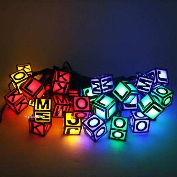 Creative Letter Solar Powered Outdoor Christmas String Lights Waterproof Plastic Material