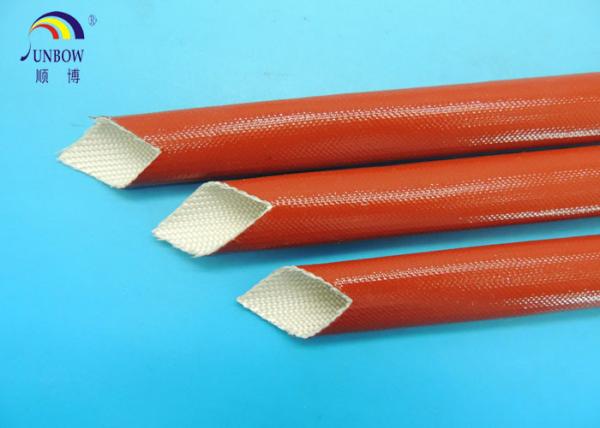 4KV Yellow Expandable Braided Fiberglass Sleeve With PU and Acrylic Resin