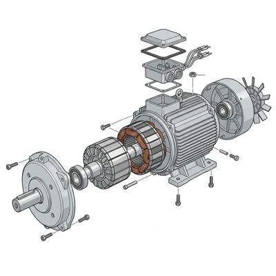15kW 250rpm 400V Three Phase Permanent Magnet Generator with Built-in AVR for Off Grid Power
