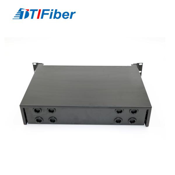 LC Type 2U Fiber Optical Patch Panel With Cold Rolled Steel Box