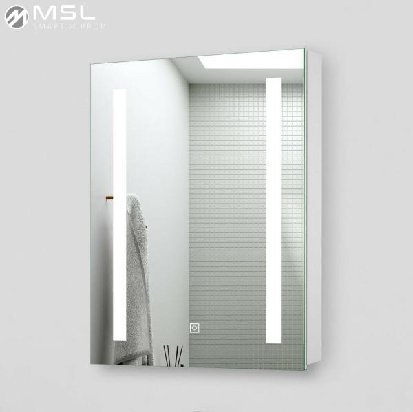Square LED Light Mirror Cabinet Customized Medicine Cabinet With Light